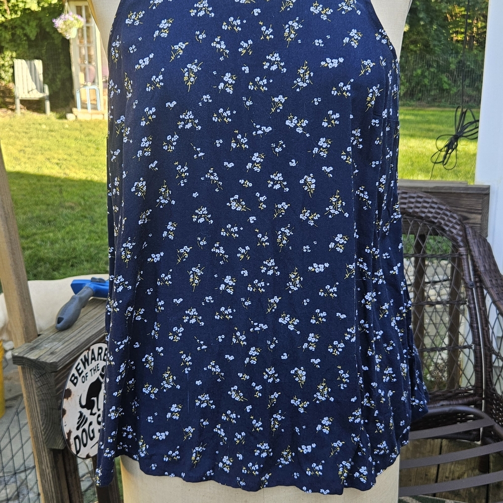 Old Navy Navy Blue Floral Top